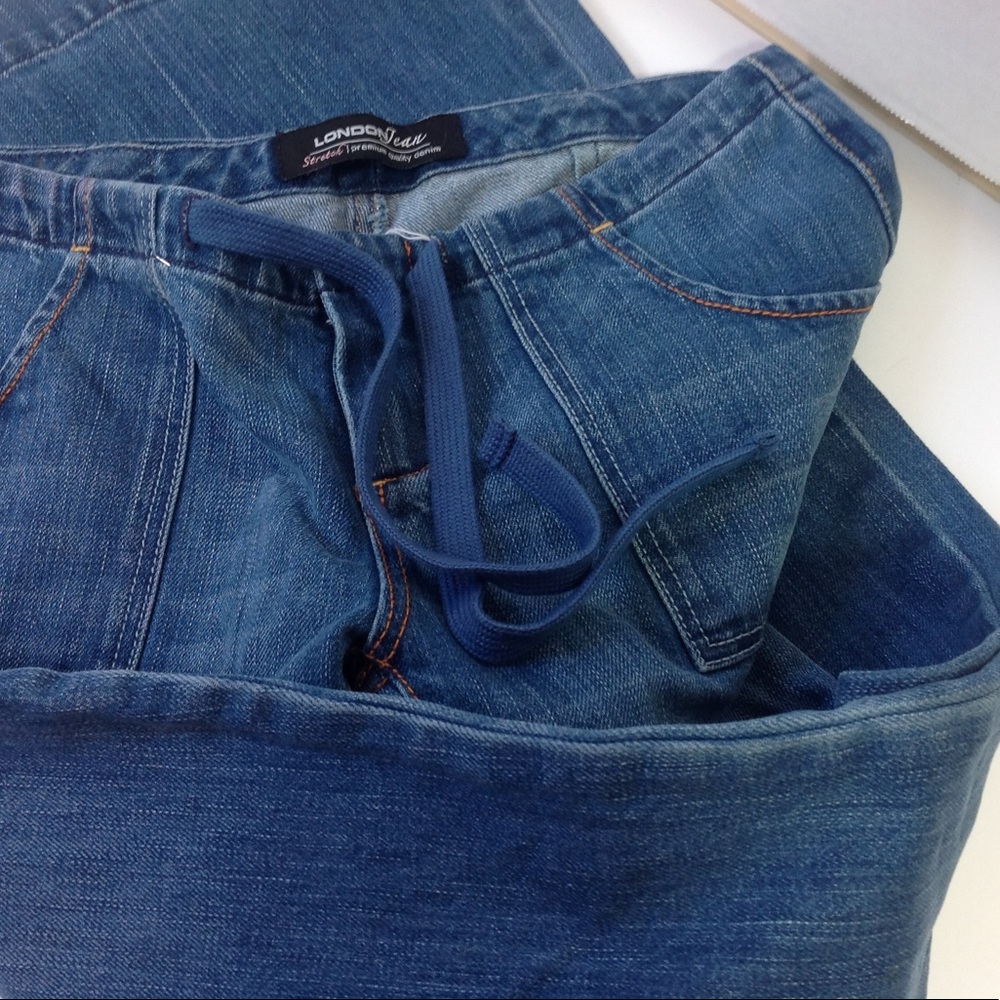 Vintage London Jeans Blue Denim Flare Drawstring - Picture 4 of 5